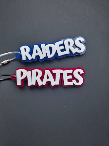 Mascot Keychain, Bag Tag, Charm, School Spirit