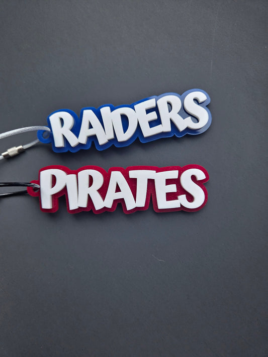 Mascot Keychain, Bag Tag, Charm, School Spirit