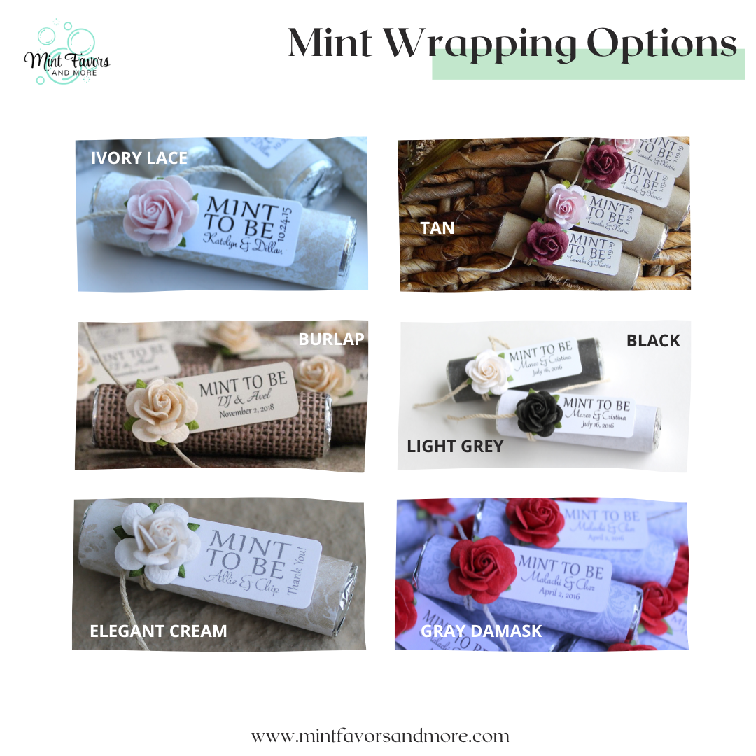 Custom Mints, Mint To Be, Wedding Favors, Personalized Mint Rolls